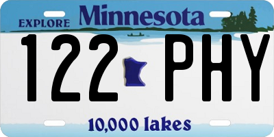 MN license plate 122PHY