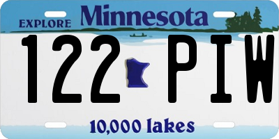 MN license plate 122PIW