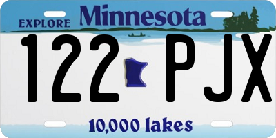 MN license plate 122PJX