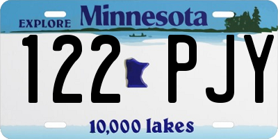 MN license plate 122PJY