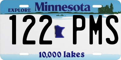 MN license plate 122PMS