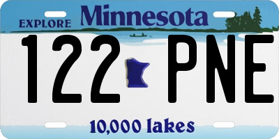 MN license plate 122PNE