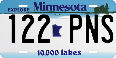 MN license plate 122PNS