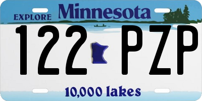 MN license plate 122PZP