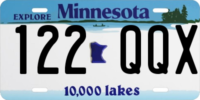 MN license plate 122QQX