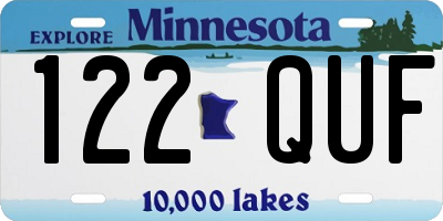 MN license plate 122QUF