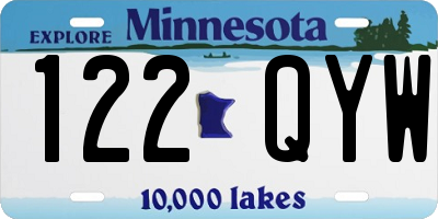 MN license plate 122QYW