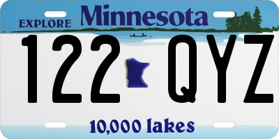 MN license plate 122QYZ