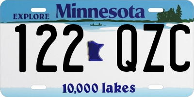 MN license plate 122QZC