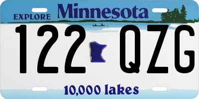 MN license plate 122QZG