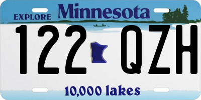 MN license plate 122QZH