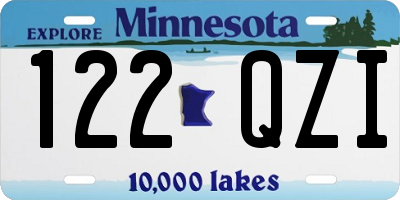 MN license plate 122QZI