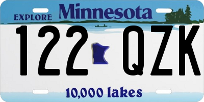 MN license plate 122QZK