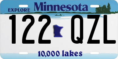 MN license plate 122QZL