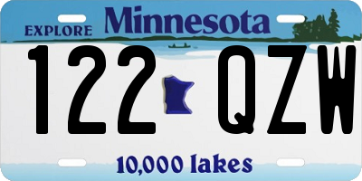 MN license plate 122QZW