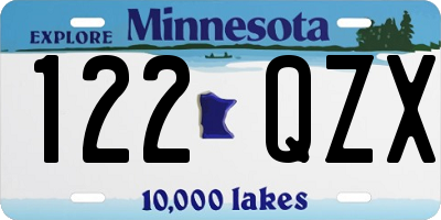 MN license plate 122QZX