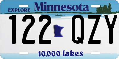 MN license plate 122QZY