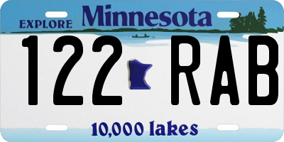 MN license plate 122RAB