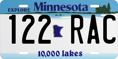 MN license plate 122RAC