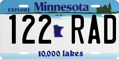 MN license plate 122RAD