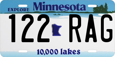 MN license plate 122RAG