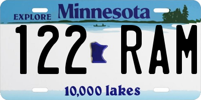 MN license plate 122RAM