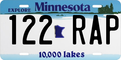 MN license plate 122RAP