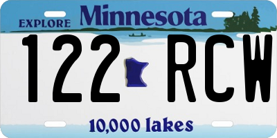 MN license plate 122RCW