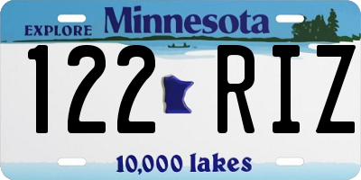 MN license plate 122RIZ