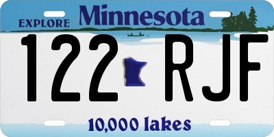 MN license plate 122RJF
