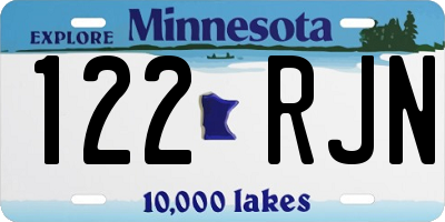 MN license plate 122RJN