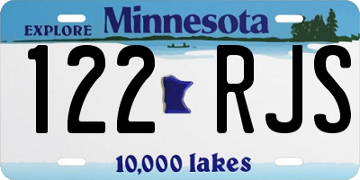 MN license plate 122RJS