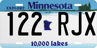 MN license plate 122RJX
