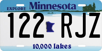 MN license plate 122RJZ