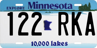 MN license plate 122RKA