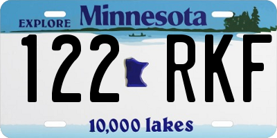 MN license plate 122RKF
