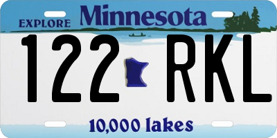 MN license plate 122RKL
