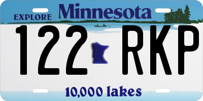 MN license plate 122RKP