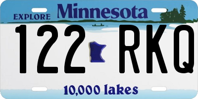 MN license plate 122RKQ