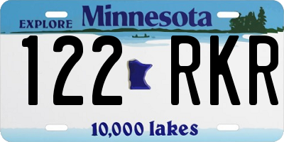 MN license plate 122RKR
