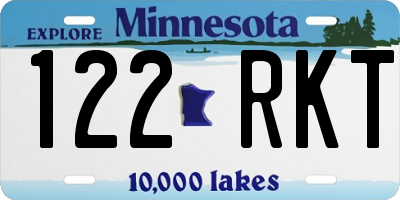 MN license plate 122RKT