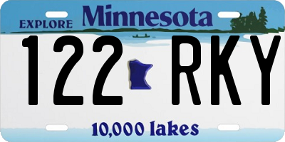 MN license plate 122RKY