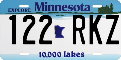 MN license plate 122RKZ