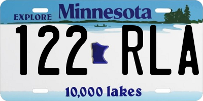 MN license plate 122RLA