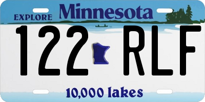 MN license plate 122RLF