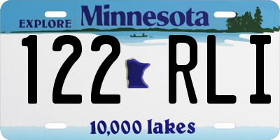 MN license plate 122RLI