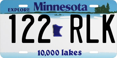 MN license plate 122RLK