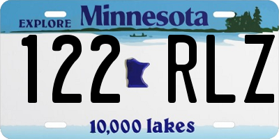 MN license plate 122RLZ