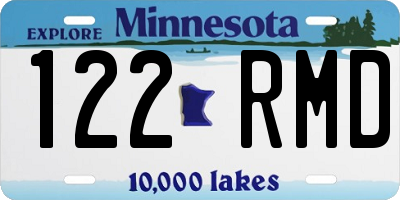 MN license plate 122RMD