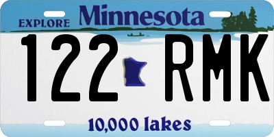 MN license plate 122RMK